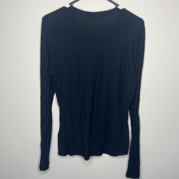 Standard James Perse top black solid cotton crewneck long sleeve xl - Picture 4 of 4